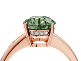 Rose gold Fancy Green Asscher  Solitaire Pavé Band Prong Setting Ring_4
