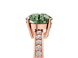 Rose gold Fancy Green Asscher  Solitaire Pavé Band Prong Setting Ring_5