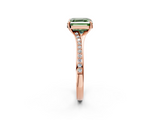 Rose gold Fancy Green Asscher  Solitaire Pavé Band with Four-Prong Setting_19