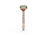 Rose gold Fancy Green Asscher  Solitaire Pavé Band with Four-Prong Setting_19