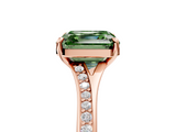 Rose gold Fancy Green Asscher  Solitaire Pavé Band with Four-Prong Setting_22