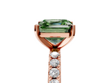 Rose gold Fancy Green Asscher  Solitaire Pavé Band with Four-Prong Setting_22