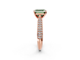 Rose gold Fancy Green Asscher  Solitaire Pavé Diamond Engagement Ring with Four-Prong Setting_19