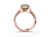 Rose gold Fancy Green Asscher  Solitaire Pavé Diamond Engagement Ring with Four-Prong Setting_20