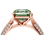 Rose gold Fancy Green Asscher  Solitaire Pavé Diamond Engagement Ring with Four-Prong Setting_21