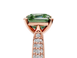 Rose gold Fancy Green Asscher  Solitaire Pavé Diamond Engagement Ring with Four-Prong Setting_22