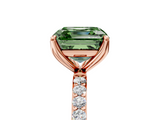 Rose gold Fancy Green Asscher  Solitaire Pavé Diamond Engagement Ring with Four-Prong Setting_5