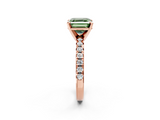 Rose gold Fancy Green Asscher  Solitaire Pave Diamond Engagement Ring with Four-Prong Setting_2