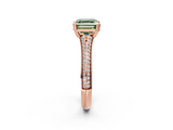 Rose gold Fancy Green Asscher  Solitaire Pave Split Shank Engagement Ring with Six-Prong Setting_20