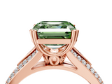 Rose gold Fancy Green Asscher  Solitaire Pave Split Shank Engagement Ring with Six-Prong Setting_22