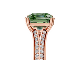 Rose gold Fancy Green Asscher  Solitaire Pave Split Shank Engagement Ring with Six-Prong Setting_23