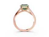 Rose gold Fancy Green Asscher  Solitaire Split Shank Pavé Diamond Engagement Ring_3