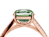 Rose gold Fancy Green Asscher  Solitaire Split Shank Pavé Diamond Engagement Ring_4