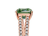 Rose gold Fancy Green Asscher  Solitaire Split Shank Pavé Diamond Engagement Ring_5