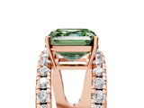 Rose gold Fancy Green Asscher  Solitaire Split Shank Pave Diamond Ring_52