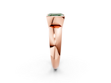 Rose gold Fancy Green Asscher  Solitaire Tension Set Diamond Ring with Wide Band_2