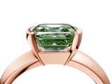 Rose gold Fancy Green Asscher  Solitaire Tension Set Diamond Ring with Wide Band_4