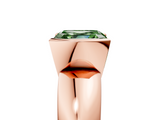 Rose gold Fancy Green Asscher  Solitaire Tension Set Diamond Ring with Wide Band_5