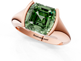 Rose gold Fancy Green Asscher  Solitaire Tension Set Diamond Ring_1
