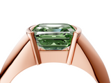 Rose gold Fancy Green Asscher  Solitaire Tension Set Diamond Ring_4