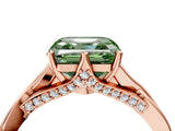 Rose gold Fancy Green Asscher  Solitaire Twist Band Six-Prong Setting 5