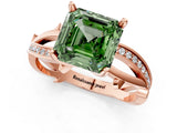 Rose gold Fancy Green Asscher  Solitaire Twist Band with Pavé Accents and Four-Prong Setting_21