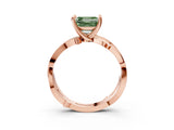 Rose gold Fancy Green Asscher  Solitaire Twist Band with Pavé Accents and Four-Prong Setting_23