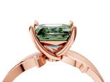 Rose gold Fancy Green Asscher  Solitaire Twist Band with Pavé Accents and Four-Prong Setting_24