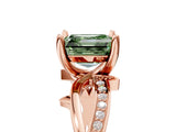 Rose gold Fancy Green Asscher  Solitaire Twist Band with Pavé Accents and Four-Prong Setting_25