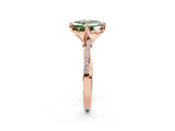 Rose gold Fancy Green Asscher  Solitaire Twist Band with Pavé Diamonds and Four-Prong Setting_94
