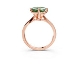 Rose gold Fancy Green Asscher  Solitaire Twist Band with Pavé Diamonds and Four-Prong Setting_95