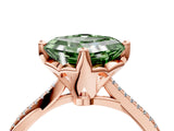 Rose gold Fancy Green Asscher  Solitaire Twist Band with Pavé Diamonds and Four-Prong Setting_96