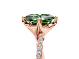 Rose gold Fancy Green Asscher  Solitaire Twist Band with Pavé Diamonds and Four-Prong Setting_97