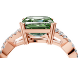 Rose gold Fancy Green Asscher  Solitaire Twist Band with Pavé Setting and Four-Prong Setting_4