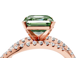 Rose gold Fancy Green Asscher  Solitaire Twist Band with Pavé Setting and Four-Prong Setting_4
