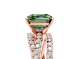 Rose gold Fancy Green Asscher  Solitaire Twist Band with Pavé Setting and Four-Prong Setting_5