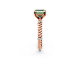 Rose gold Fancy Green Asscher  Solitaire Twisted Band Prong Set Engagement Ring_31