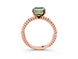 Rose gold Fancy Green Asscher  Solitaire Twisted Band Prong Set Engagement Ring_32