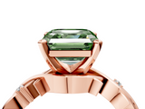 Rose gold Fancy Green Asscher  Solitaire Twisted Band Prong Setting Ring_4