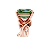 Rose gold Fancy Green Asscher  Solitaire Twisted Band Prong Setting Ring_5