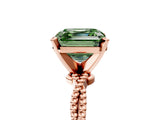 Rose gold Fancy Green Asscher  Solitaire Twisted Band with Bead Prong Setting_53