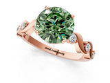 Rose gold Fancy Green Asscher  Solitaire Twisted Band with Prong Setting 1