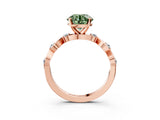Rose gold Fancy Green Asscher  Solitaire Twisted Band with Prong Setting 3