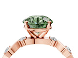 Rose gold Fancy Green Asscher  Solitaire Twisted Band with Prong Setting 4