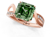Rose gold Fancy Green Asscher  Solitaire Twisted Band with Prong Setting_21