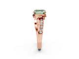 Rose gold Fancy Green Asscher  Solitaire Twisted Band with Prong Setting_22