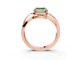 Rose gold Fancy Green Asscher  Solitaire Twisted Band with Prong Setting_23