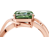 Rose gold Fancy Green Asscher  Solitaire Twisted Band with Prong Setting_24