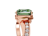 Rose gold Fancy Green Asscher  Solitaire Twisted Band with Prong Setting_25