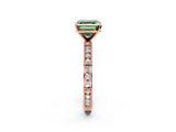 Rose gold Fancy Green Asscher  Solitaire with Pavé Band and Four-Prong Setting_49